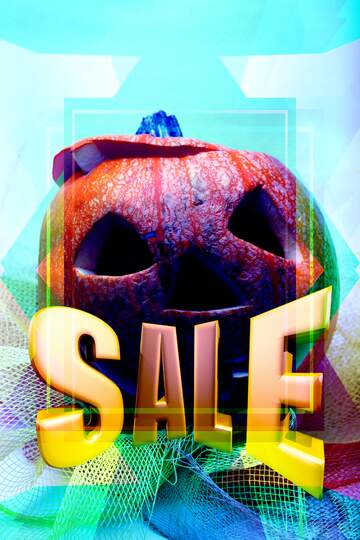 FX №199258 Attribute Halloween Sales promotion 3d Gold letters sale background Template