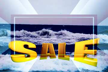 FX №199096 Stormy sea Sales promotion 3d Gold letters sale background Template