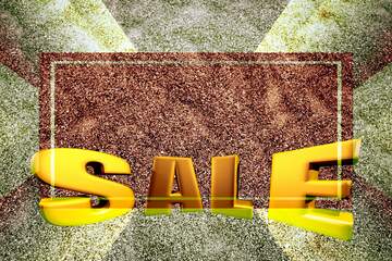 FX №199058 Texture sea sand Sales promotion 3d Gold letters sale background Template