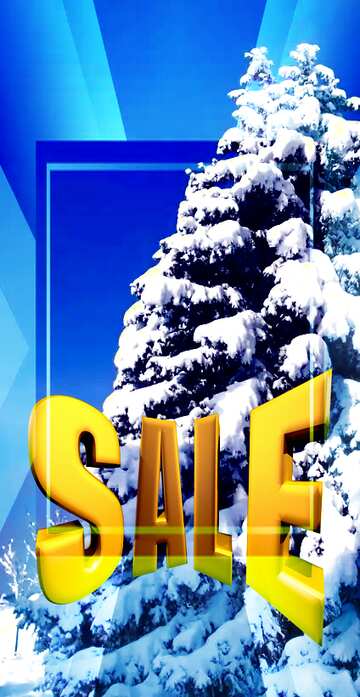 FX №199132 Snow tree Sales promotion 3d Gold letters sale background Template