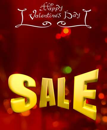 FX №199049  Valentines background Sale offer discount template Sales promotion 3d Gold letters