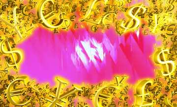 FX №199821  Gold money frame border 3d currency symbols business template Rose Futuristic Abstract Background