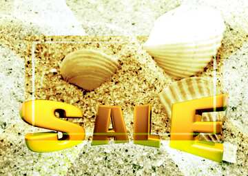 FX №199081 Seashells Sales promotion 3d Gold letters sale background Template