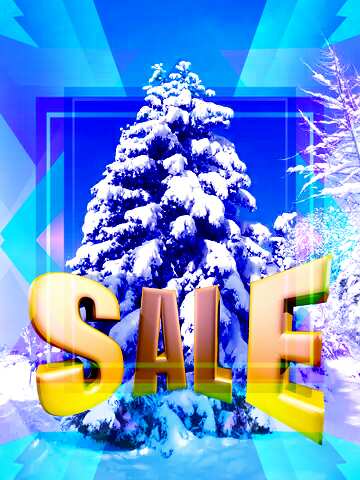 FX №199133 Snow Christmas tree Sales promotion 3d Gold letters sale background Winter Template