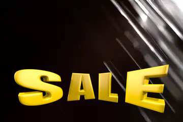 FX №199437  Splash water on black background Sale offer discount template Sales promotion 3d Gold letters