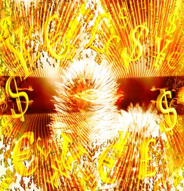 FX №199804  Lights lines curves pattern template Flowers Fluffy Gold money frame border 3d currency symbols...