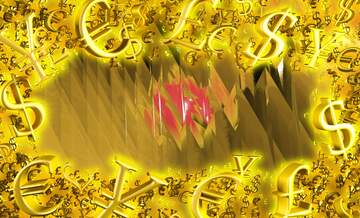 FX №199822  Gold money frame border 3d currency symbols business template Futuristic Abstract Background