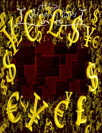 FX №199691  Gold money frame border 3d currency symbols business template Valentines Day Background Sale...