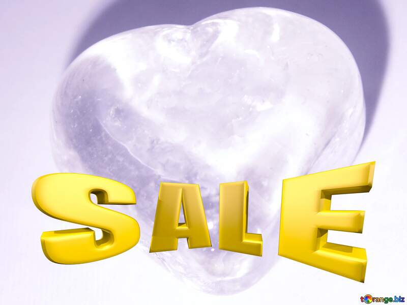 Sale offer discount template Ice Heart Background Sales promotion 3d Gold letters sale background №3670