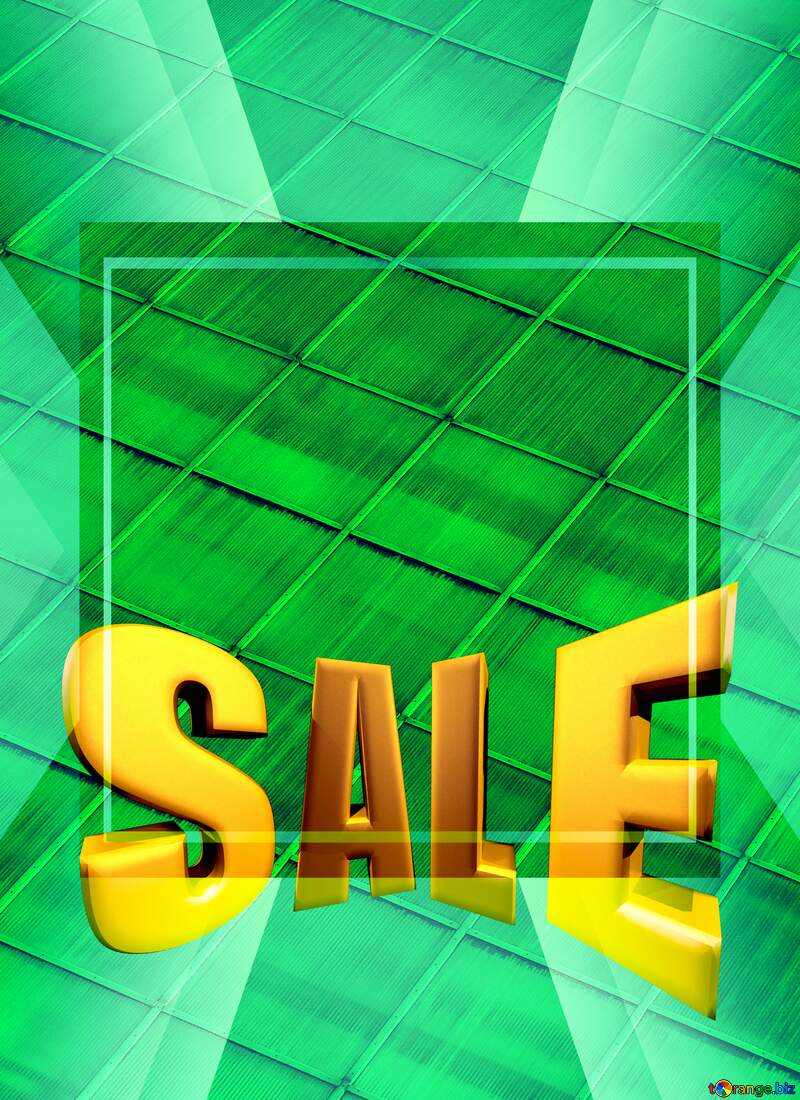  Diamonds Sale offer discount template Design Background green Sales promotion 3d Gold letters sale background №1293