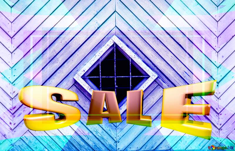  The square window wooden Layout Responsive Template Sales promotion 3d Gold letters sale background №4669