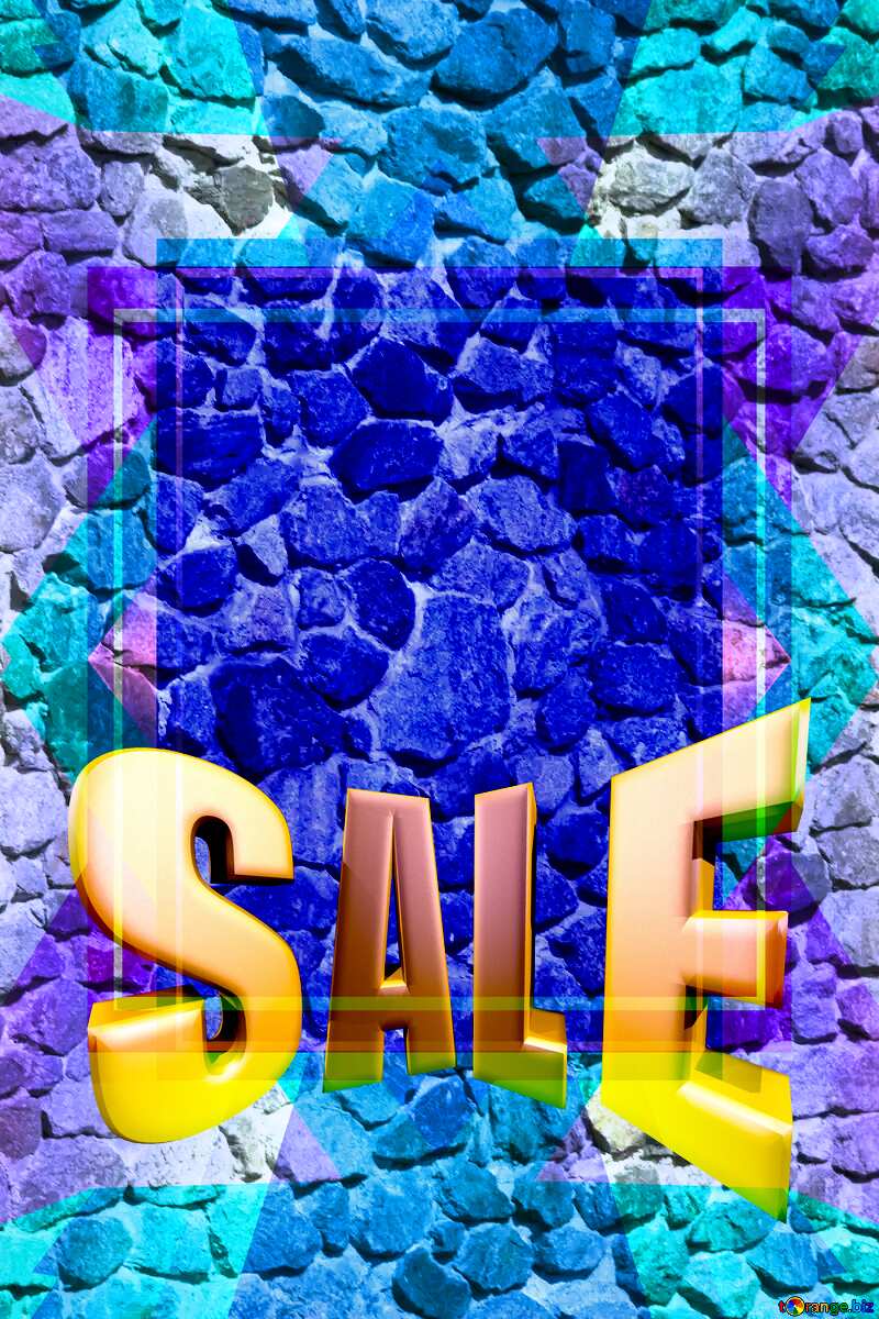  Stone Wall Blank Banner Design Frame Template Texture. Booth Sales promotion 3d Gold letters sale background №4680