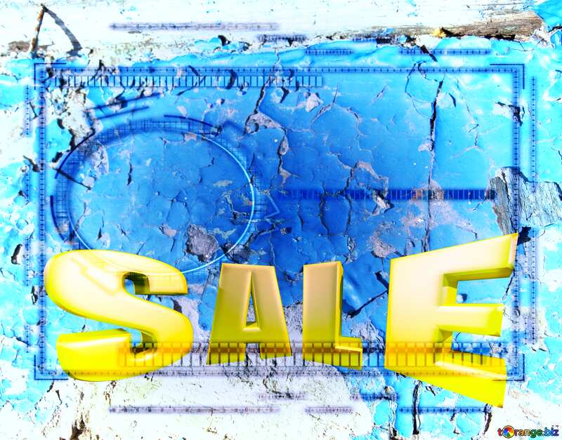  Lighten blue template background Cracked Paint Texture Sales promotion 3d Gold letters sale background №1077