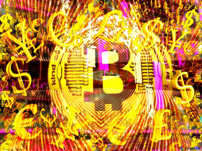 Lights lines curves pattern template Bitcoin Gold money frame border 3d currency symbols business №51519