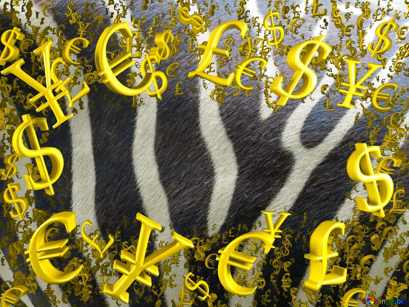 Texture patterns zebra Gold money frame border 3d currency symbols business template №45108