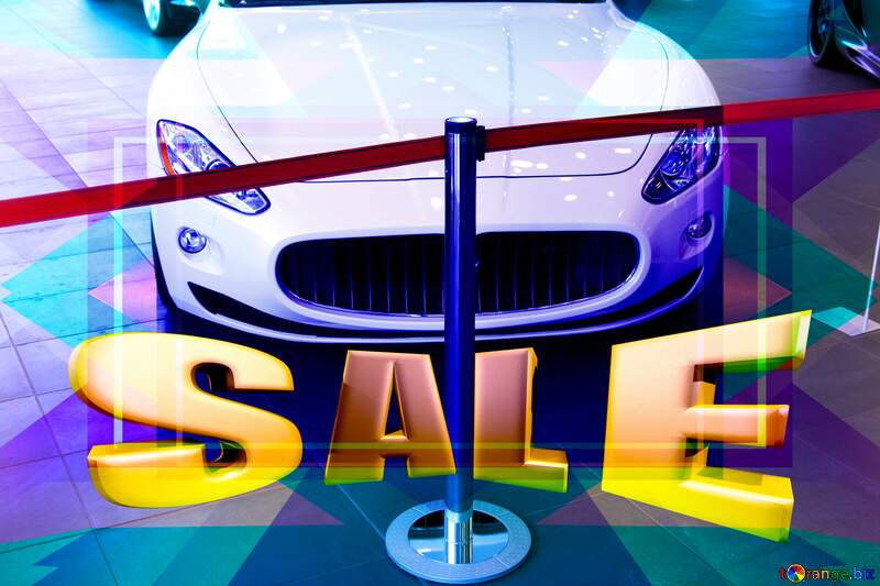 Saloon car sales. Exclusive showroom. Sales promotion 3d Gold letters sale background №4424
