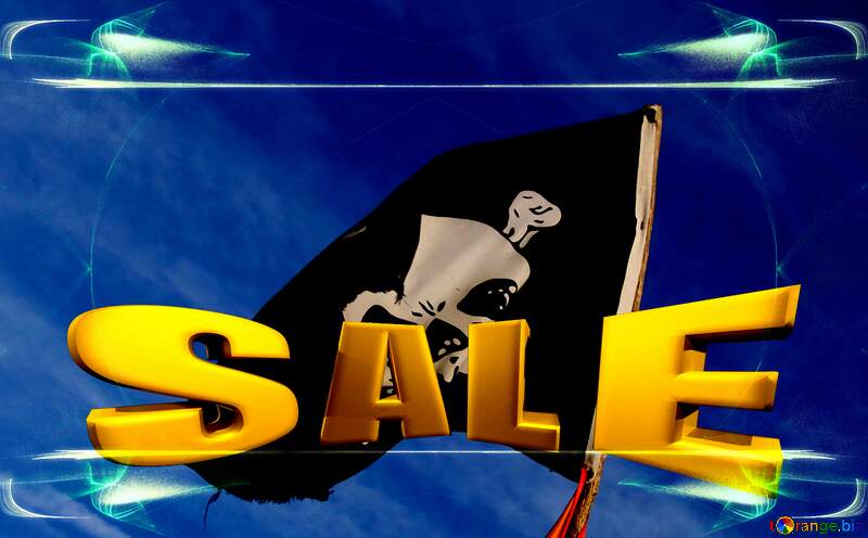  pirates flag template Sales promotion 3d Gold letters sale background №2279