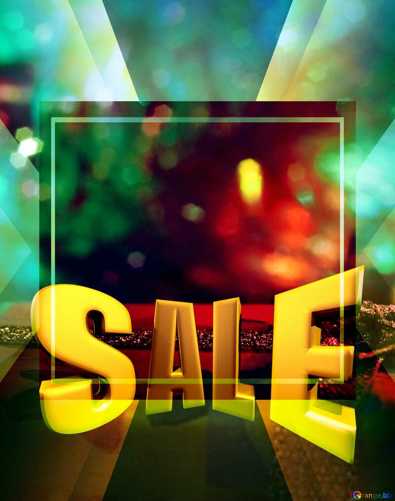 Christmas Sales promotion 3d Gold letters sale background №6660