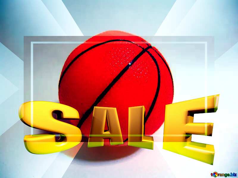Toy basketball ball Sales promotion 3d Gold letters sale background Template №9248
