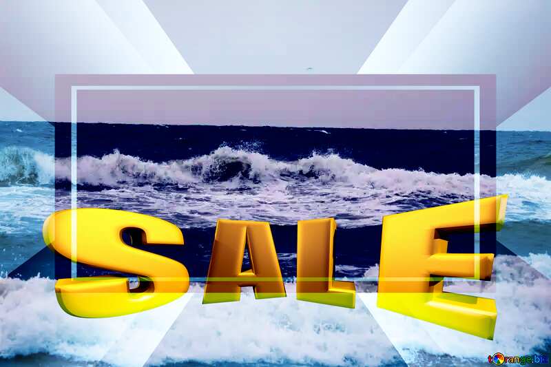 Stormy sea Sales promotion 3d Gold letters sale background Template №12717
