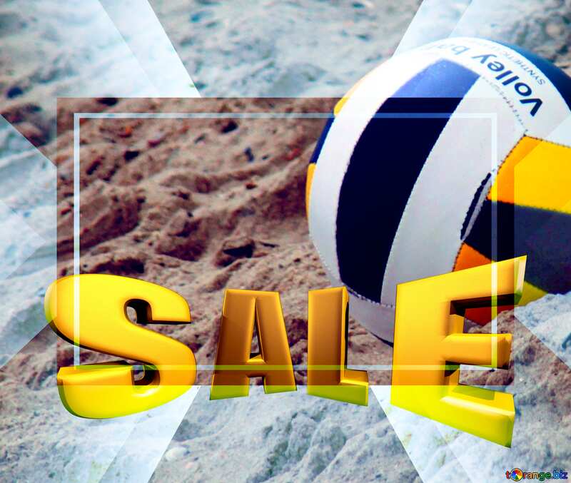 Beach Volleyball Sales promotion 3d Gold letters sale background Template №13668
