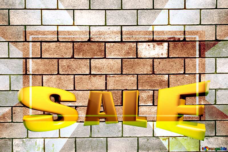 Brick wall Sales promotion 3d Gold letters sale background Template №13958