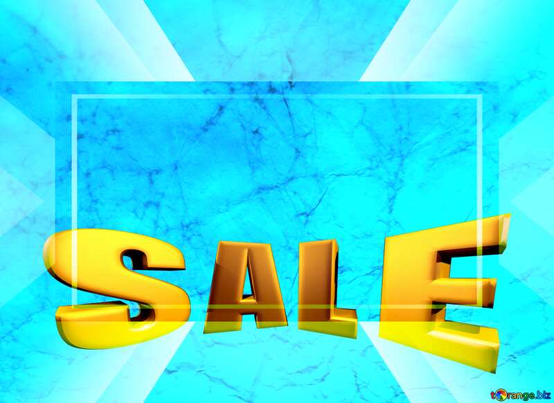 Texture of crumpled paper Sales promotion 3d Gold letters sale background light blue Template №16030