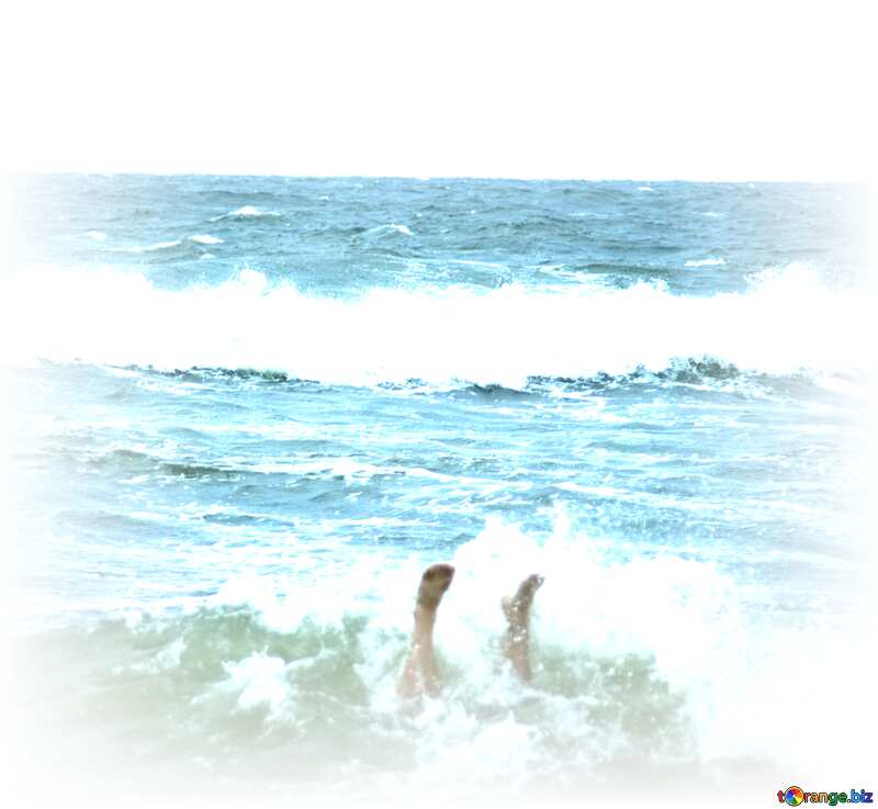 Dangerous waves white frame №13434
