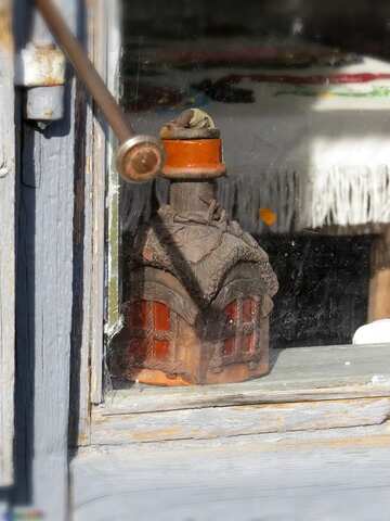 FX №2556 Antique bottle on window