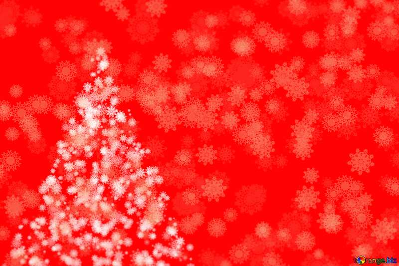 Red color. Snowflakes and Christmas tree clipart Christmas. №40668