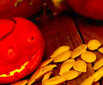 FX №20563 Image for profile picture Halloween little pumpkin with seeds.