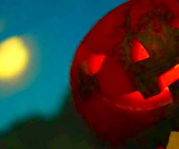 FX №20468 Image for profile picture Halloween pumpkin in the background of the moon.