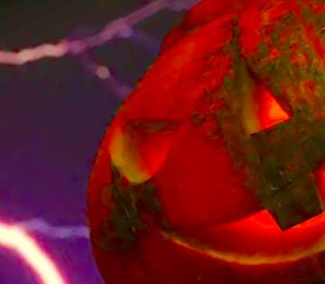 FX №20510 Image for profile picture Halloween pumpkin on the background of lightning.