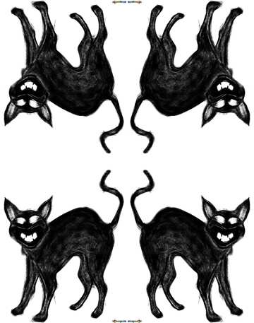 FX №20156 Texture. Halloween clipart evil black cat.