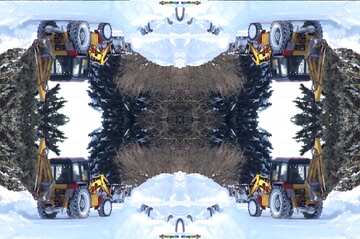 FX №20296 Texture. Tractor moving snow.