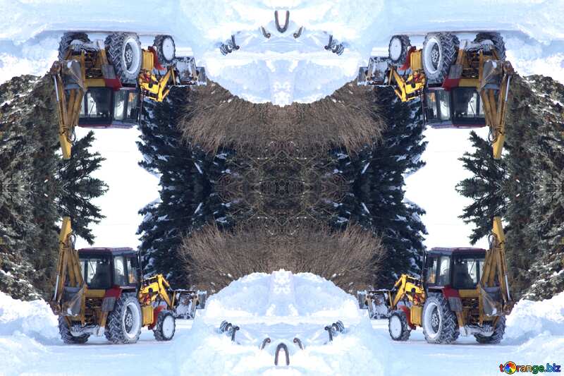 Texture. Tractor moving snow. №4246