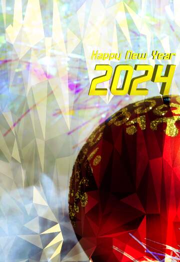 FX №200855 Congratulations New year. 2024 Polygon background with triangles