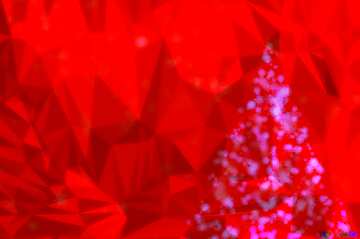 FX №200833 Red Snowflakes Christmas tree clipart Polygon background with triangles