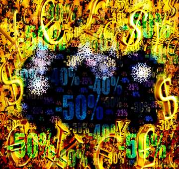 FX №200095  Background for new year sales Store discount dark background. Gold money frame border 3d currency...