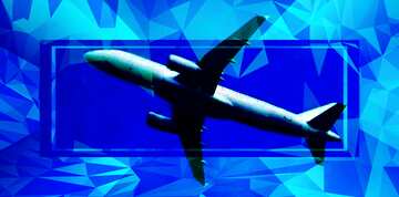 FX №200954 Passenger plane Polygon background with triangles border template business