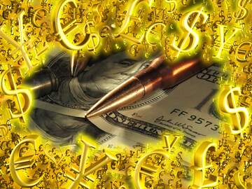 FX №200318  Military Sale background Gold money frame border 3d currency symbols business template