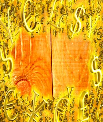 FX №200214 Texture of wooden boards Gold money frame border 3d currency symbols business template