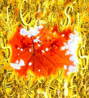 FX №200363 Autumn background Gold money frame border 3d currency symbols business template