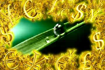 FX №200300  Dew drop Sales promotion 3d Gold letters sale background dark Gold money frame border 3d currency...