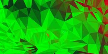 FX №200603 Green futuristic shape.  Glass polygonal triangle lights mirrors pattern  design.