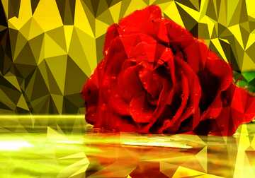 FX №200745 Color background with rose Polygon picture with triangles