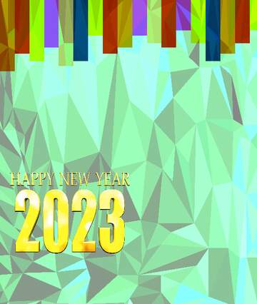 FX №200821 Colorful lines frame happy new year 2023 Polygon background with triangles