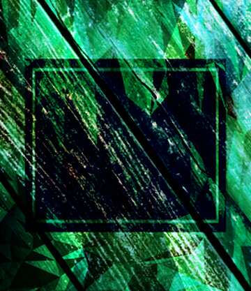 FX №200883 Texture of dark wood green frame border Polygon background with triangles