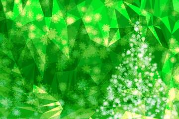 FX №200747 Beautiful Christmas snowflakes tree clipart for background Polygon image with triangles