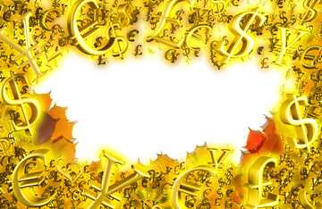 FX №200226  Autumn background Sale offer discount template Gold money frame border 3d currency symbols...
